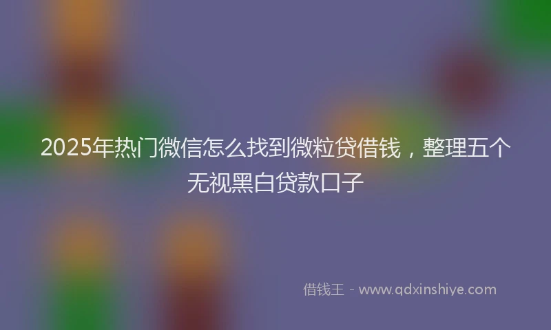 2025年热门微信怎么找到微粒贷借钱，整理五个无视黑白贷款口子