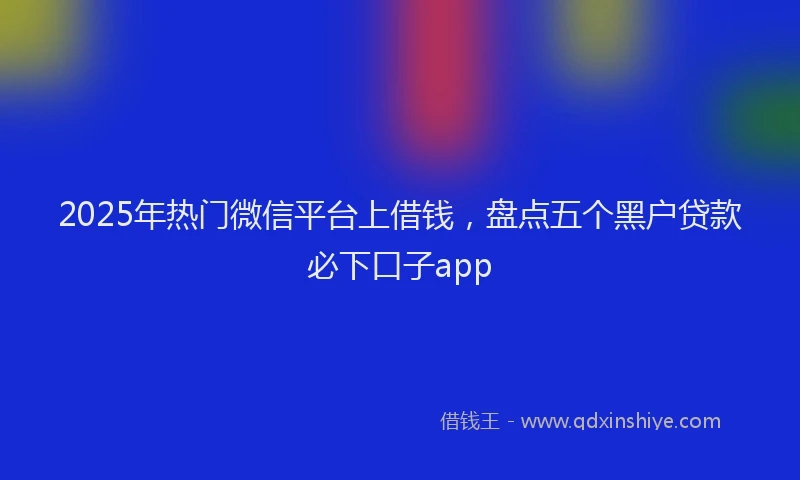 2025年热门微信平台上借钱，盘点五个黑户贷款必下口子app
