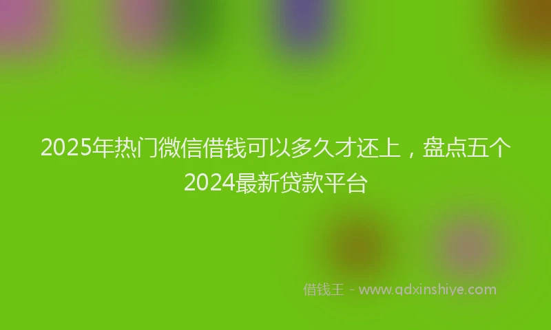 2025年热门微信借钱可以多久才还上，盘点五个2024最新贷款平台