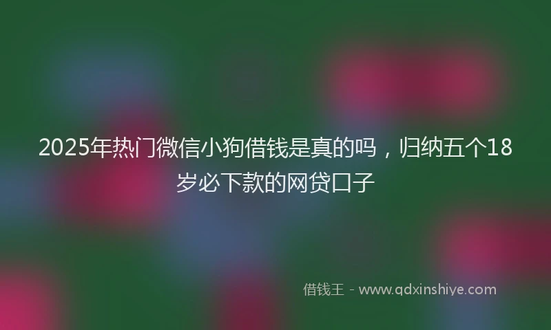 2025年热门微信小狗借钱是真的吗，归纳五个18岁必下款的网贷口子