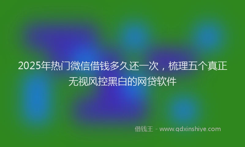 2025年热门微信借钱多久还一次，梳理五个真正无视风控黑白的网贷软件