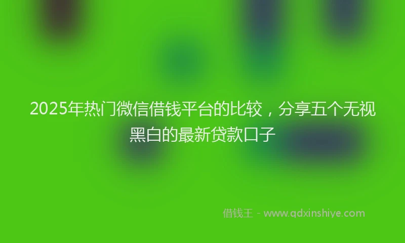 2025年热门微信借钱平台的比较，分享五个无视黑白的最新贷款口子