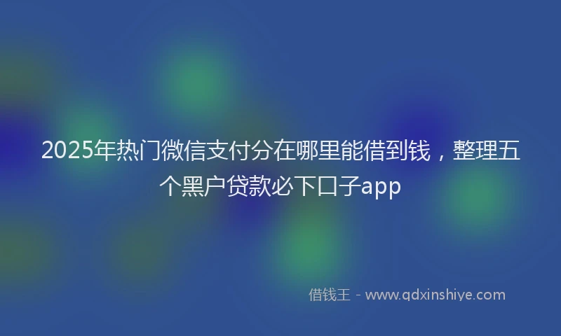 2025年热门微信支付分在哪里能借到钱，整理五个黑户贷款必下口子app