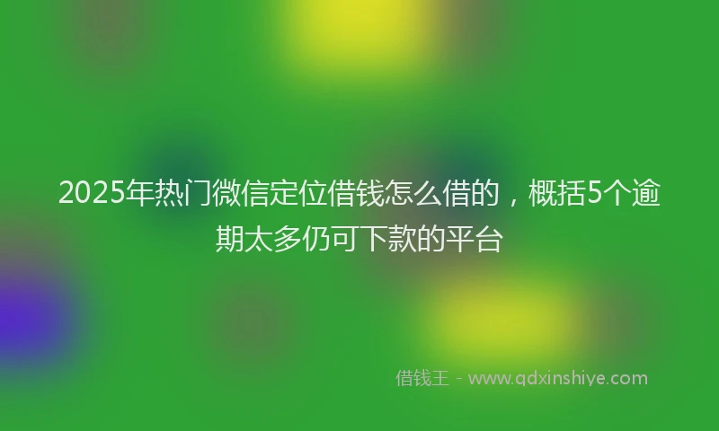 2025年热门微信定位借钱怎么借的，概括5个逾期太多仍可下款的平台