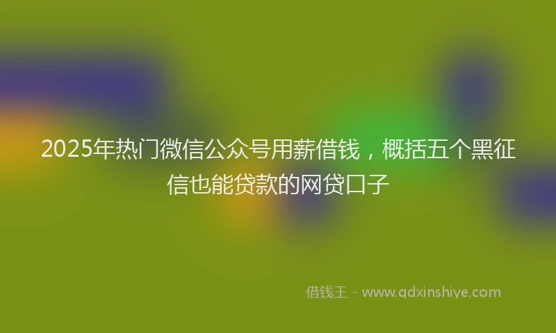 2025年热门微信公众号用薪借钱，概括五个黑征信也能贷款的网贷口子