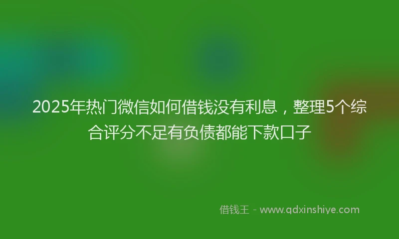 2025年热门微信如何借钱没有利息，整理5个综合评分不足有负债都能下款口子