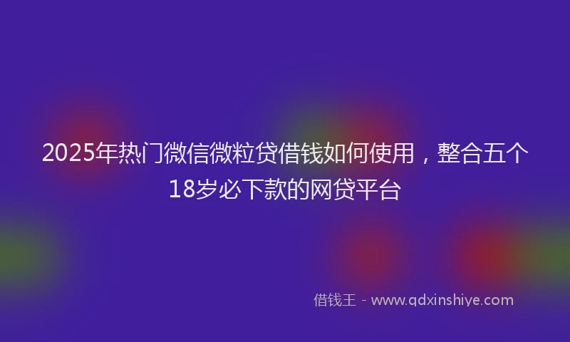 2025年热门微信微粒贷借钱如何使用，整合五个18岁必下款的网贷平台