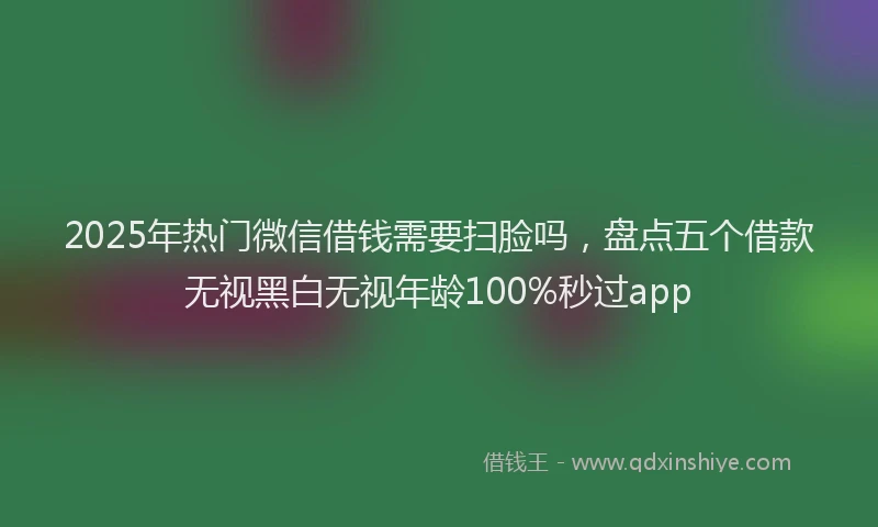 2025年热门微信借钱需要扫脸吗，盘点五个借款无视黑白无视年龄100%秒过app