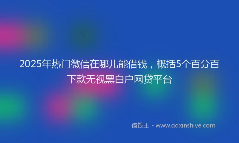 2025年热门微信在哪儿能借钱，概括5个百分百下款无视黑白户网贷平台