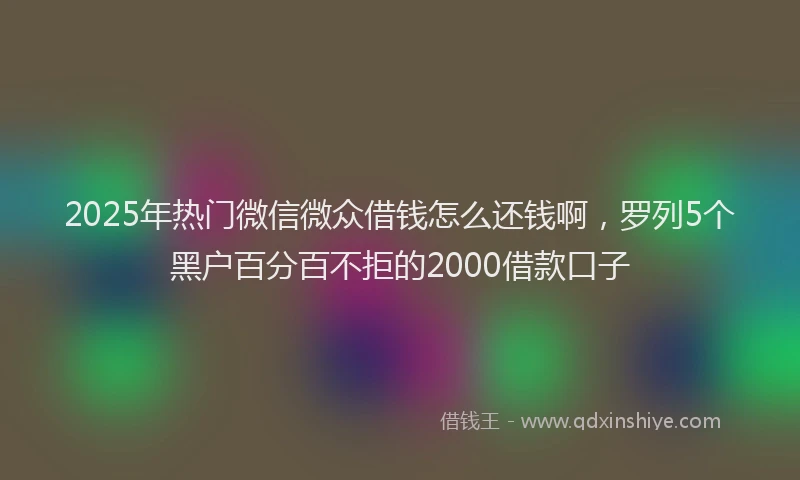 2025年热门微信微众借钱怎么还钱啊，罗列5个黑户百分百不拒的2000借款口子