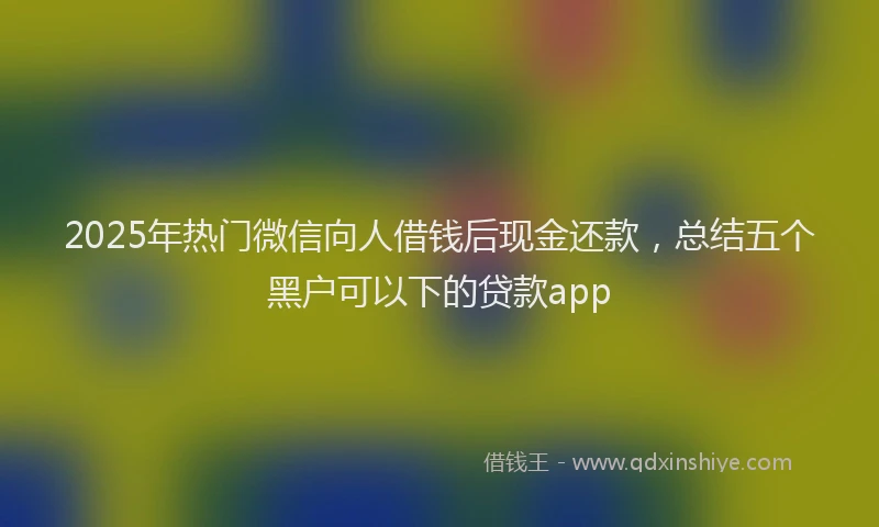 2025年热门微信向人借钱后现金还款，总结五个黑户可以下的贷款app