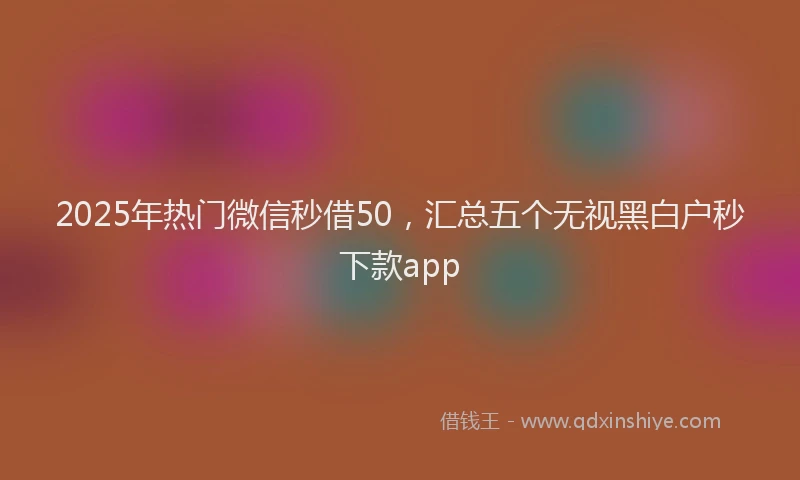 2025年热门微信秒借50，汇总五个无视黑白户秒下款app