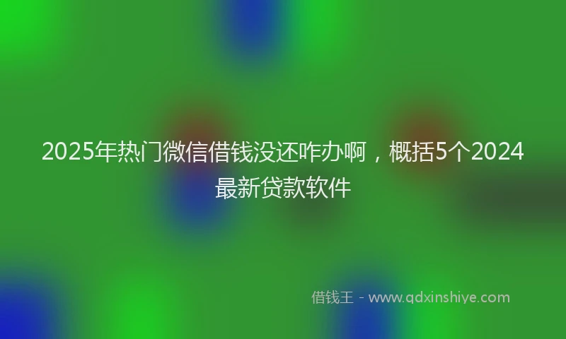 2025年热门微信借钱没还咋办啊，概括5个2024最新贷款软件