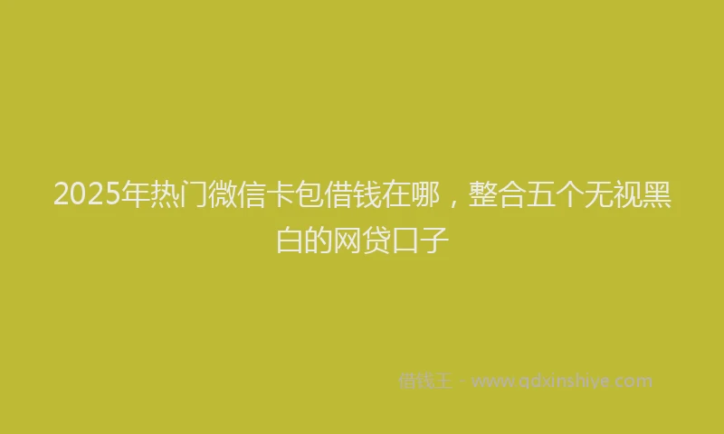 2025年热门微信卡包借钱在哪，整合五个无视黑白的网贷口子