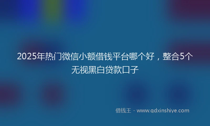 2025年热门微信小额借钱平台哪个好，整合5个无视黑白贷款口子
