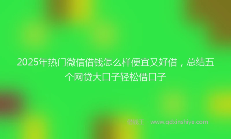 2025年热门微信借钱怎么样便宜又好借，总结五个网贷大口子轻松借口子