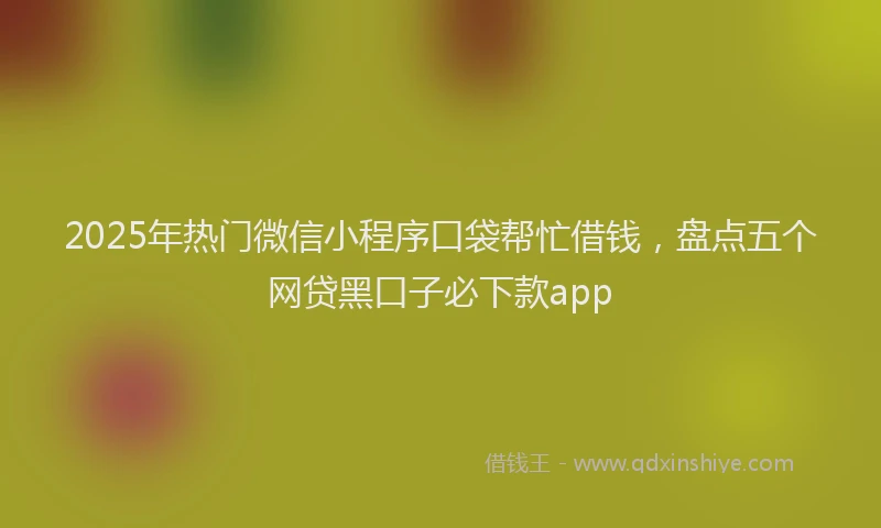 2025年热门微信小程序口袋帮忙借钱，盘点五个网贷黑口子必下款app