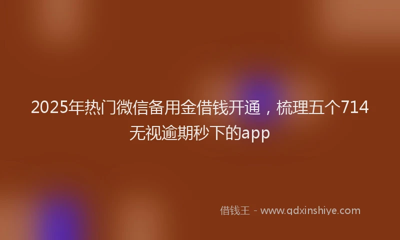 2025年热门微信备用金借钱开通，梳理五个714无视逾期秒下的app