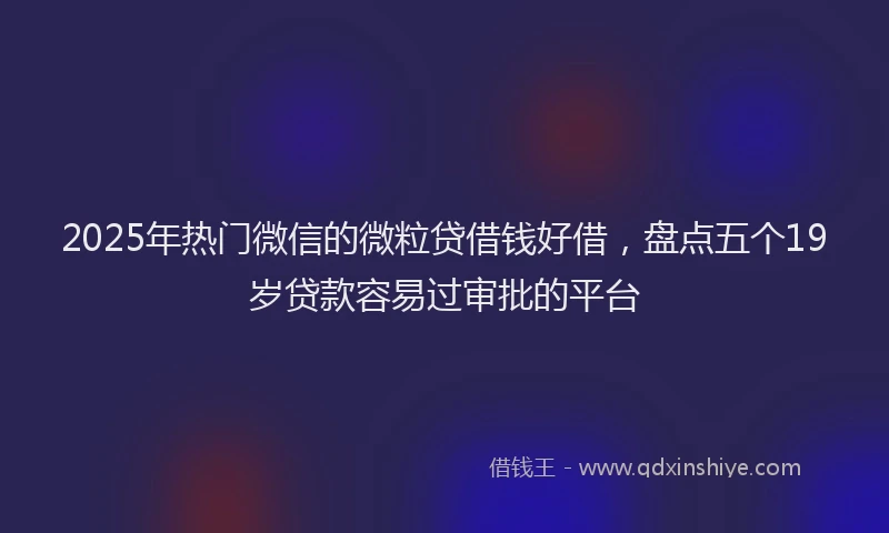 2025年热门微信的微粒贷借钱好借，盘点五个19岁贷款容易过审批的平台