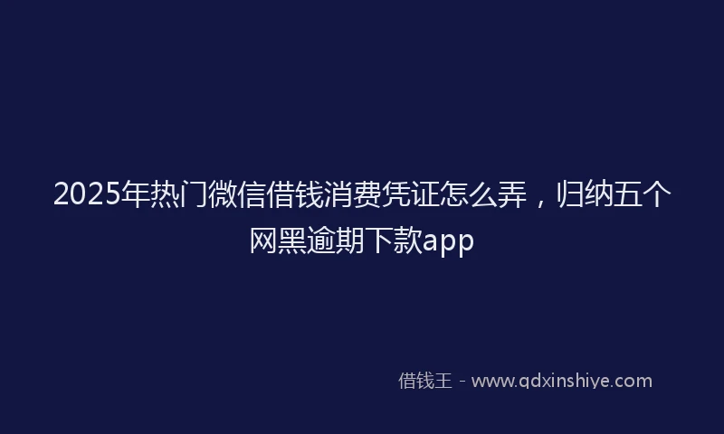 2025年热门微信借钱消费凭证怎么弄，归纳五个网黑逾期下款app