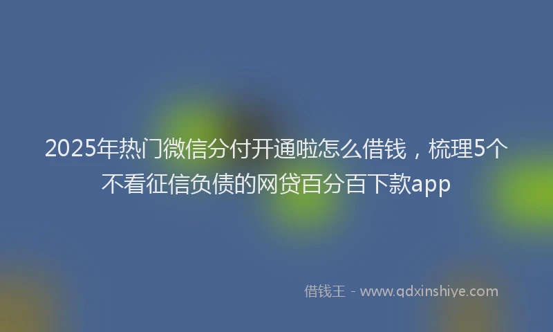 2025年热门微信分付开通啦怎么借钱，梳理5个不看征信负债的网贷百分百下款app