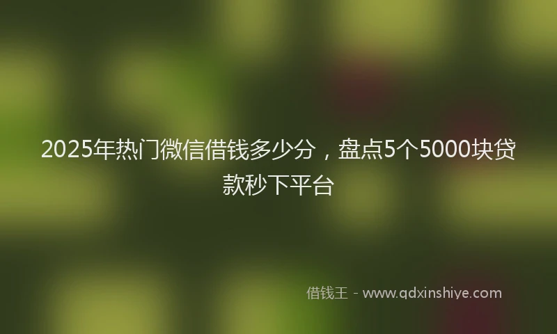 2025年热门微信借钱多少分，盘点5个5000块贷款秒下平台