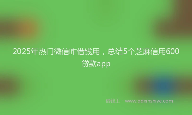 2025年热门微信咋借钱用，总结5个芝麻信用600贷款app