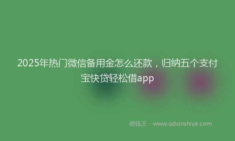2025年热门微信备用金怎么还款，归纳五个支付宝快贷轻松借app