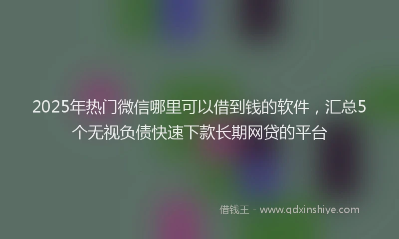 2025年热门微信哪里可以借到钱的软件，汇总5个无视负债快速下款长期网贷的平台