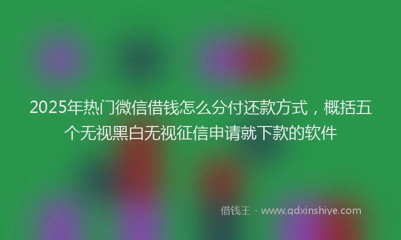 2025年热门微信借钱怎么分付还款方式，概括五个无视黑白无视征信申请就下款的软件