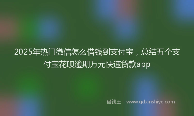 2025年热门微信怎么借钱到支付宝，总结五个支付宝花呗逾期万元快速贷款app