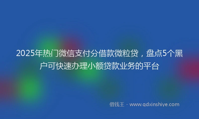 2025年热门微信支付分借款微粒贷，盘点5个黑户可快速办理小额贷款业务的平台