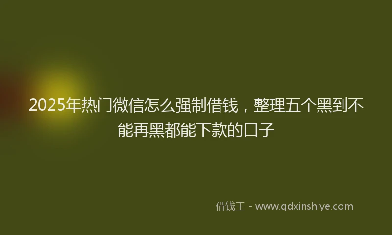2025年热门微信怎么强制借钱，整理五个黑到不能再黑都能下款的口子