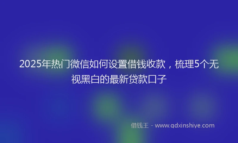 2025年热门微信如何设置借钱收款，梳理5个无视黑白的最新贷款口子