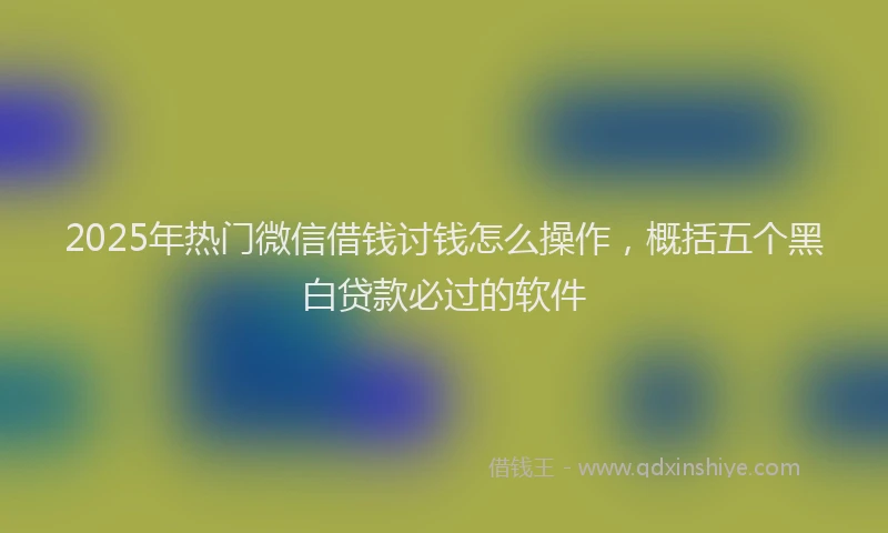 2025年热门微信借钱讨钱怎么操作，概括五个黑白贷款必过的软件