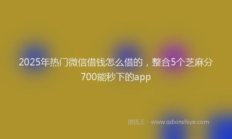 2025年热门微信借钱怎么借的，整合5个芝麻分700能秒下的app