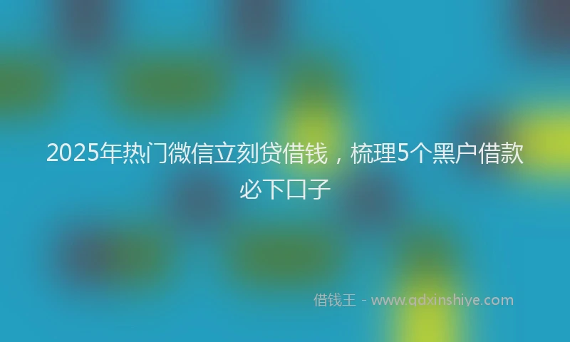 2025年热门微信立刻贷借钱，梳理5个黑户借款必下口子