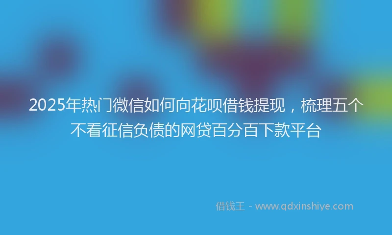 2025年热门微信如何向花呗借钱提现，梳理五个不看征信负债的网贷百分百下款平台