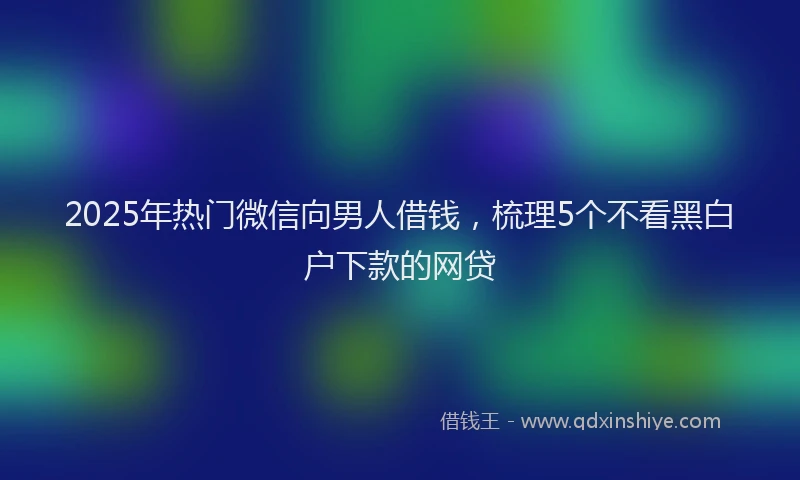 2025年热门微信向男人借钱，梳理5个不看黑白户下款的网贷