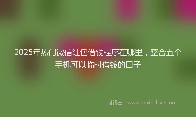 2025年热门微信红包借钱程序在哪里，整合五个手机可以临时借钱的口子