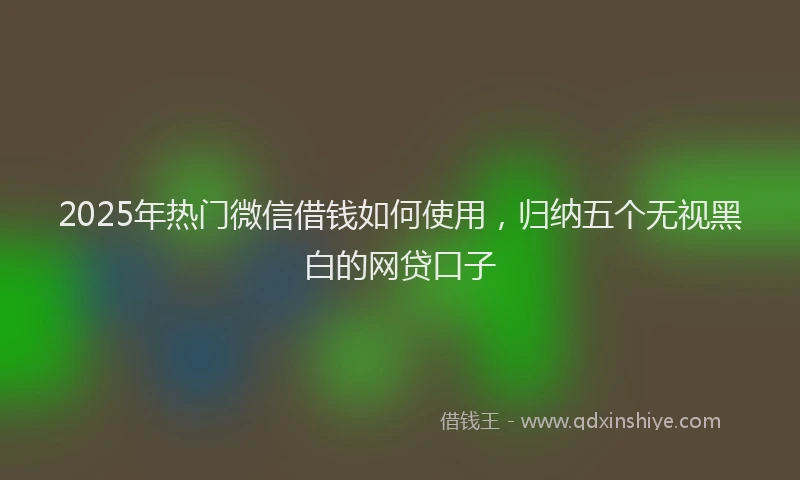 2025年热门微信借钱如何使用，归纳五个无视黑白的网贷口子