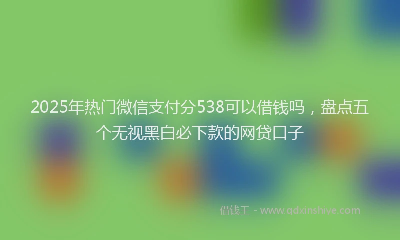 2025年热门微信支付分538可以借钱吗，盘点五个无视黑白必下款的网贷口子
