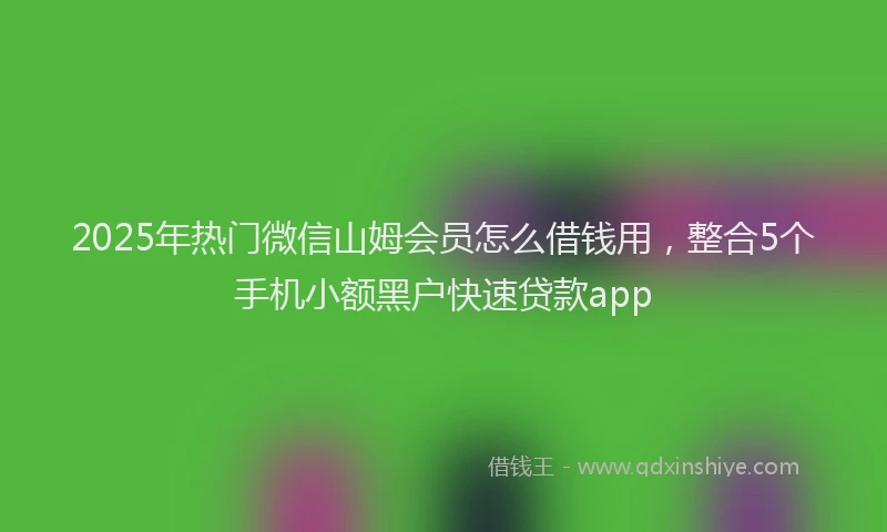 2025年热门微信山姆会员怎么借钱用，整合5个手机小额黑户快速贷款app