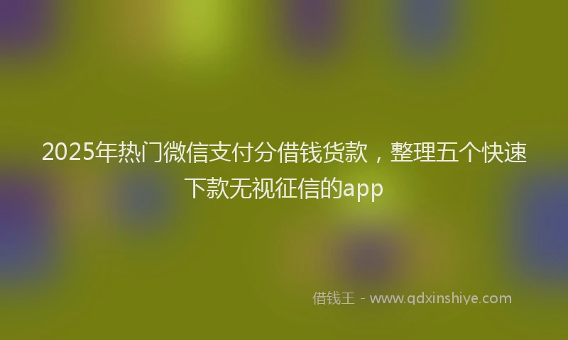 2025年热门微信支付分借钱货款，整理五个快速下款无视征信的app