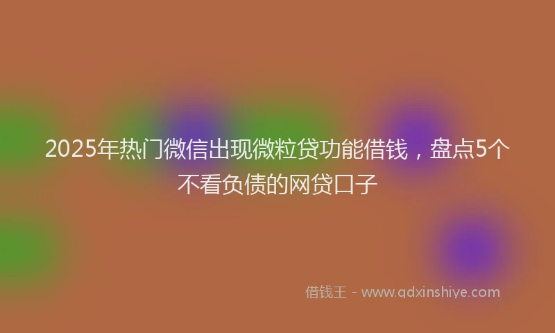 2025年热门微信出现微粒贷功能借钱，盘点5个不看负债的网贷口子