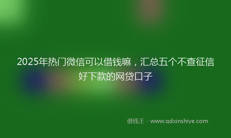 2025年热门微信可以借钱嘛，汇总五个不查征信好下款的网贷口子
