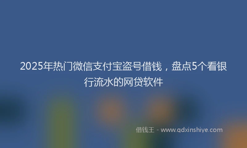 2025年热门微信支付宝盗号借钱，盘点5个看银行流水的网贷软件
