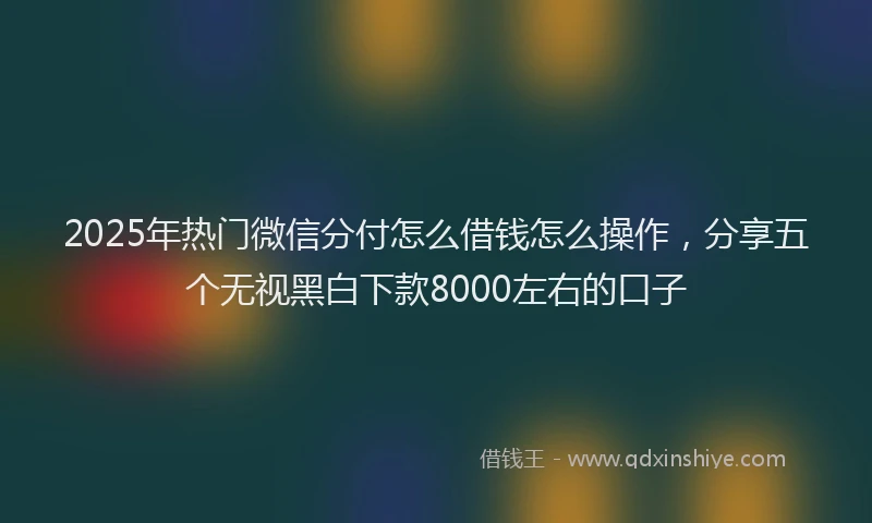 2025年热门微信分付怎么借钱怎么操作，分享五个无视黑白下款8000左右的口子