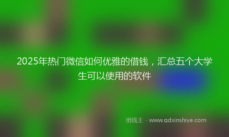 2025年热门微信如何优雅的借钱，汇总五个大学生可以使用的软件