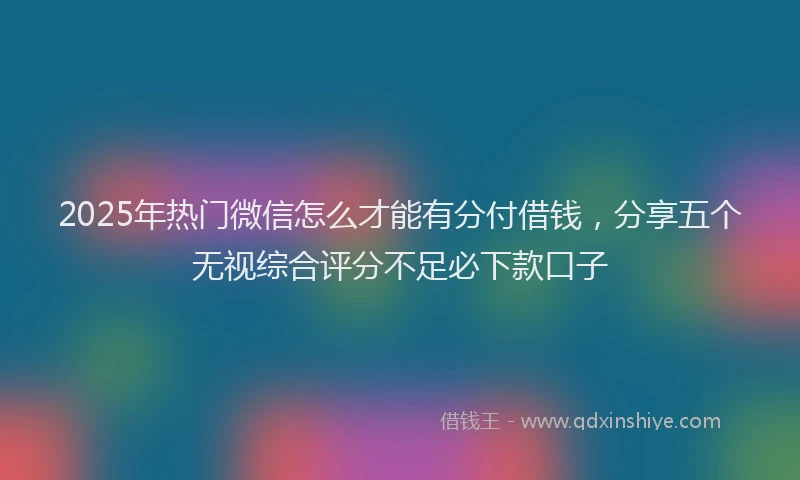 2025年热门微信怎么才能有分付借钱，分享五个无视综合评分不足必下款口子
